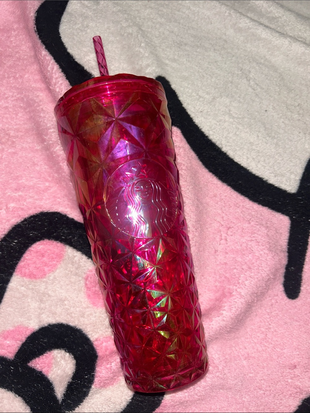 Starbucks Iridescent Hot Pink Studded Tumbler with Straw